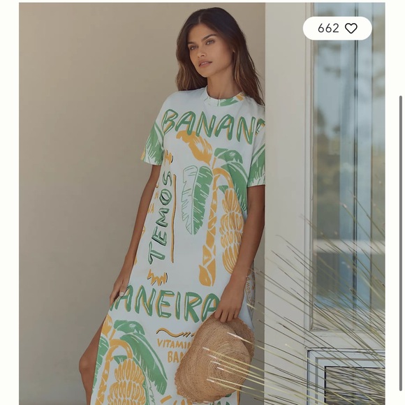FARM Rio Dresses & Skirts - Farm Rio x Anthropologie Printed T-Shirt Midi Dress